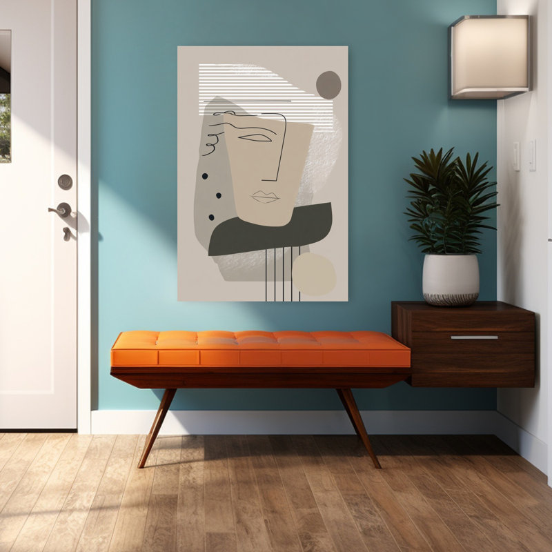 Art mural géométrique contemporain abstrait abstrait moderne, H 48 po x l 32 po