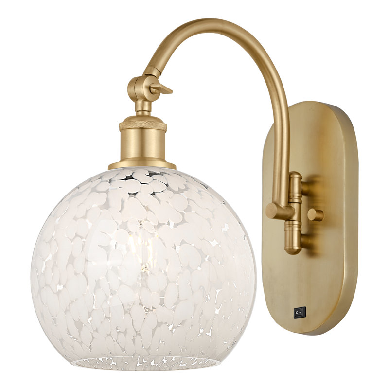 Applique murale en acier Benafield, H 13,5 po x l 8 po x P 13,5 po, Nickel satiné