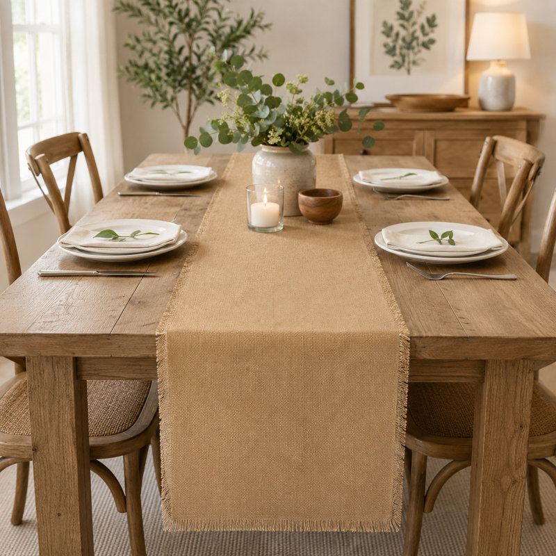 Toile de jute large 12 po x 108 po - Tissu naturel polyvalent