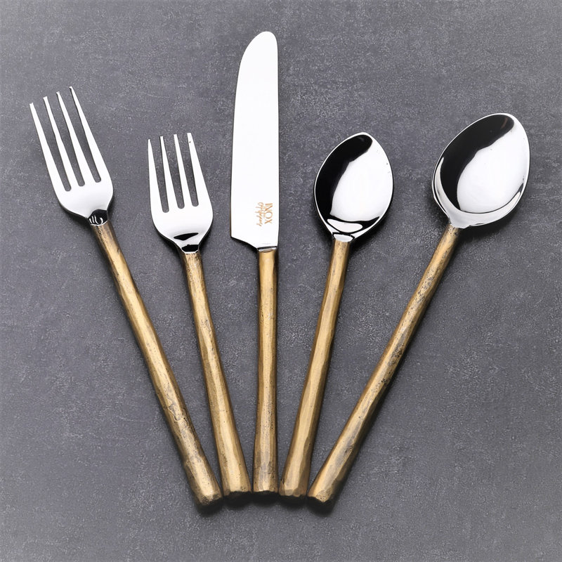 INOX Artisans Camelia Stainless Steel Flatware Set