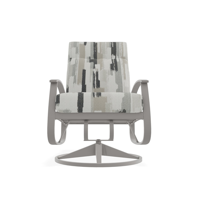 Belle Isle Outdoor Lounge Chair, Warm Gray, Ticking Fog