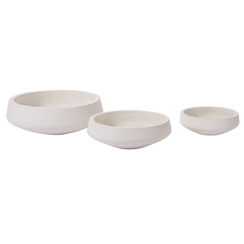  Talkington White Low Bowl, 22" x 8"