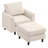 Brannen 35" Upholstered Single Accent Chair With Armrest And Moveable Ottoman Black Legs-1887487467