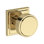 Vashon Privacy Knob with Stepped Square Rose in Lifetime (PVD) Satin Brass