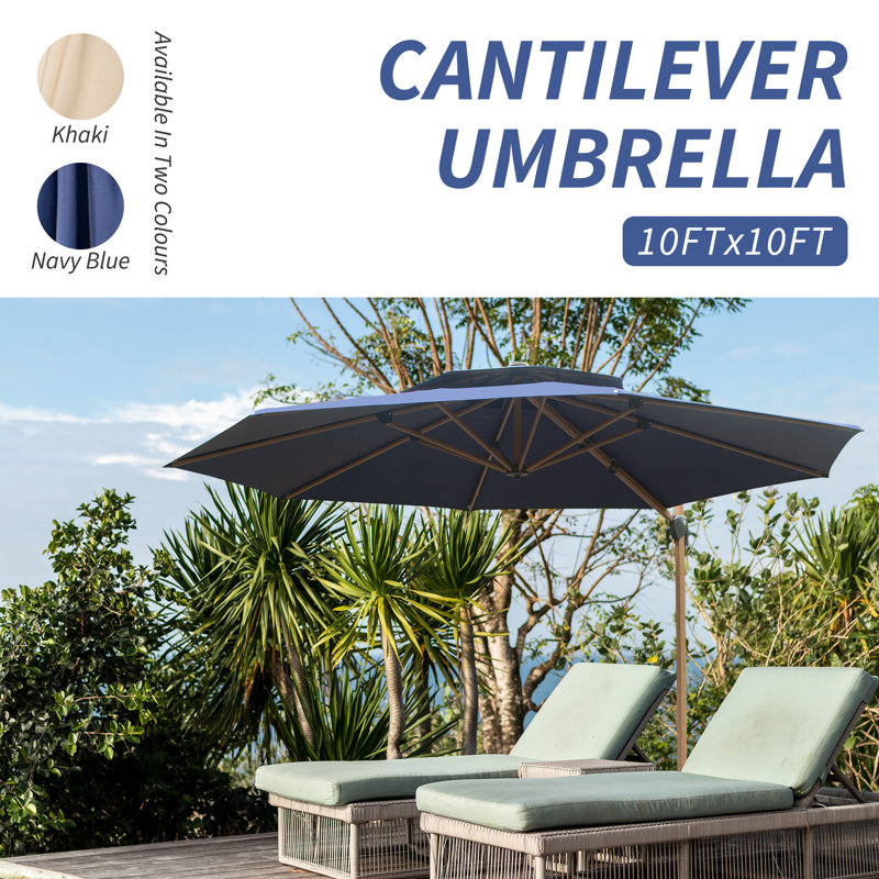 Joahnna 116.14'' Cantilever Umbrella, Navy