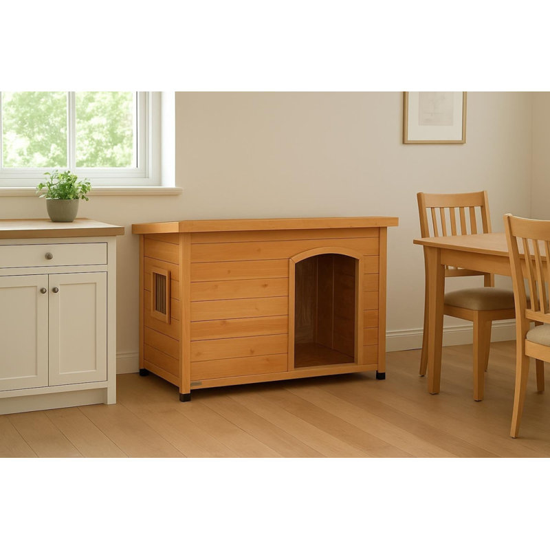 Wood Dog House, 72cm H x 69cm W x 104cm D