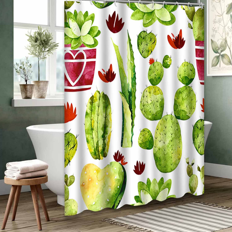 Rideau de douche vert imperméable, rideaux de douche pour la salle de bain avec 12 crochets, 72" L x 72" W