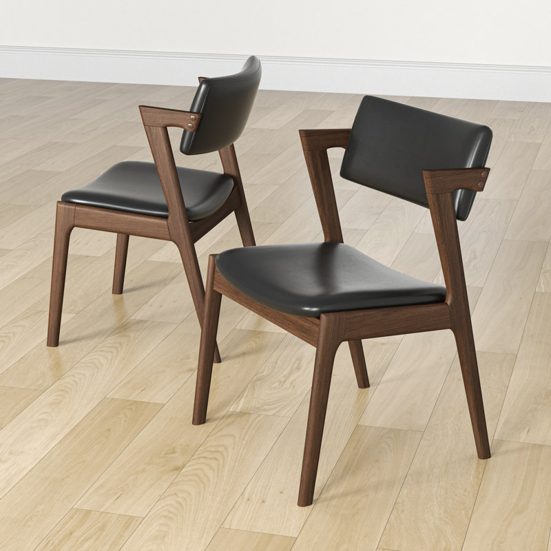 Chaise d'appoint en cuir végétalien noir Breauna