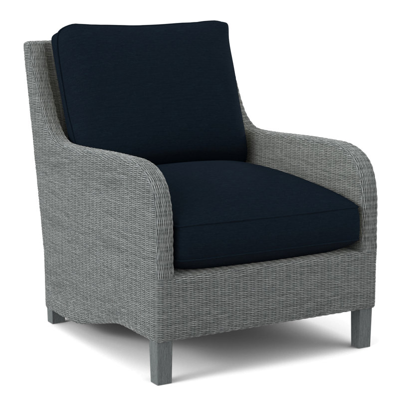 Fauteuil large 29 po Gibraltar, Tissu écossais taupe; 0126-73, Nickel