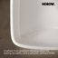Lavabo sur pied de salle de bain en porcelaine vitrifiée blanche avec trop-plein, 60,5 cm de profondeur x 46,5 cm de largeur