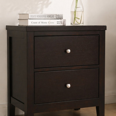 Garrett Cappuccino 2-Drawer Rectangular Nightstand