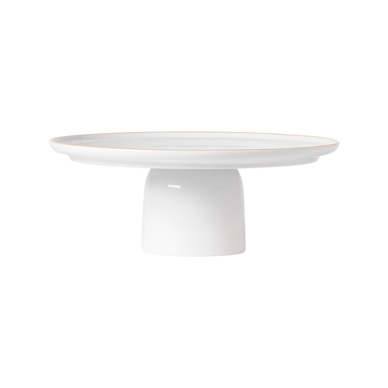 Resonance Porcelain China Cake Stand, White/Gold