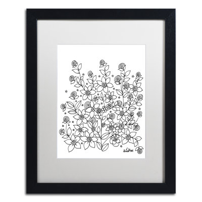 « simple fleur doodle », impression sur toile encadrée