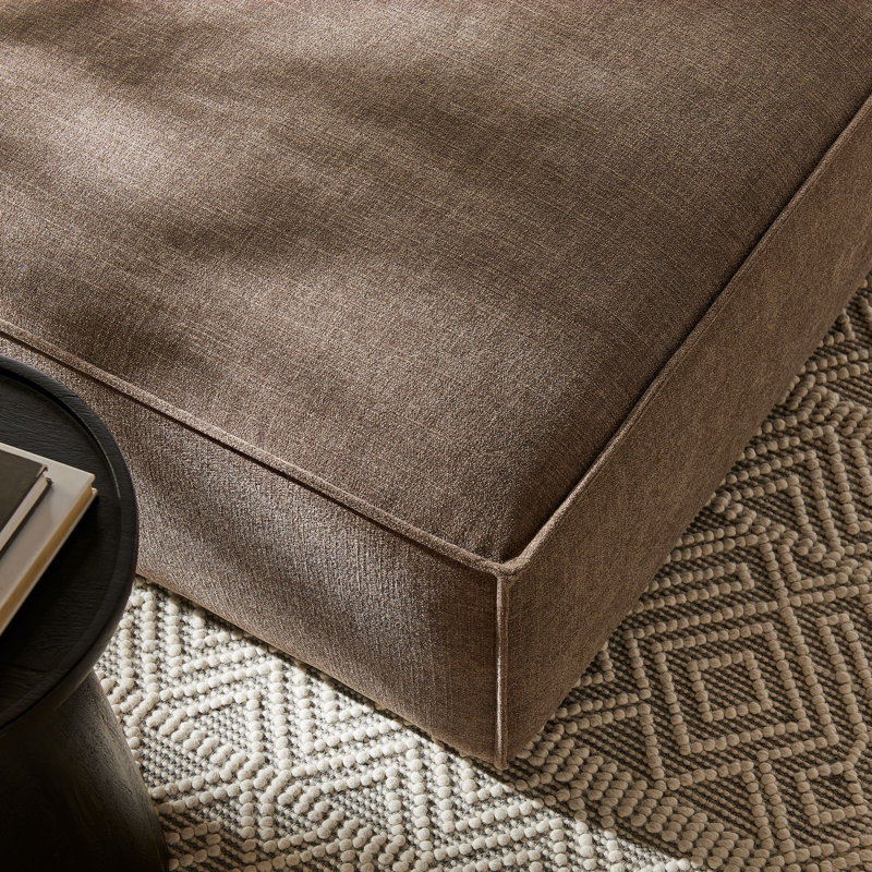 Restore Performance Fabric Upholstered Modular Ottoman In Mocha, Mocha