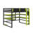Wood Loft Bed With Desk, Side Storage Rack, Multi-Storage Shelves And RGB Light-35940464-35940367