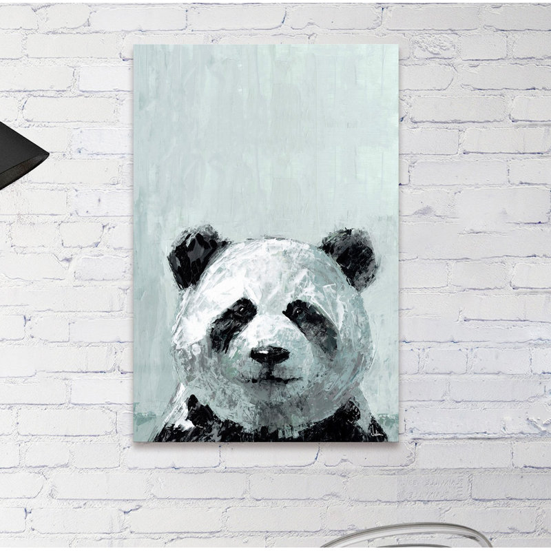 'Bonjour Panda' Print on Wrapped Canvas, 36" H x 24" W x 1.5" D