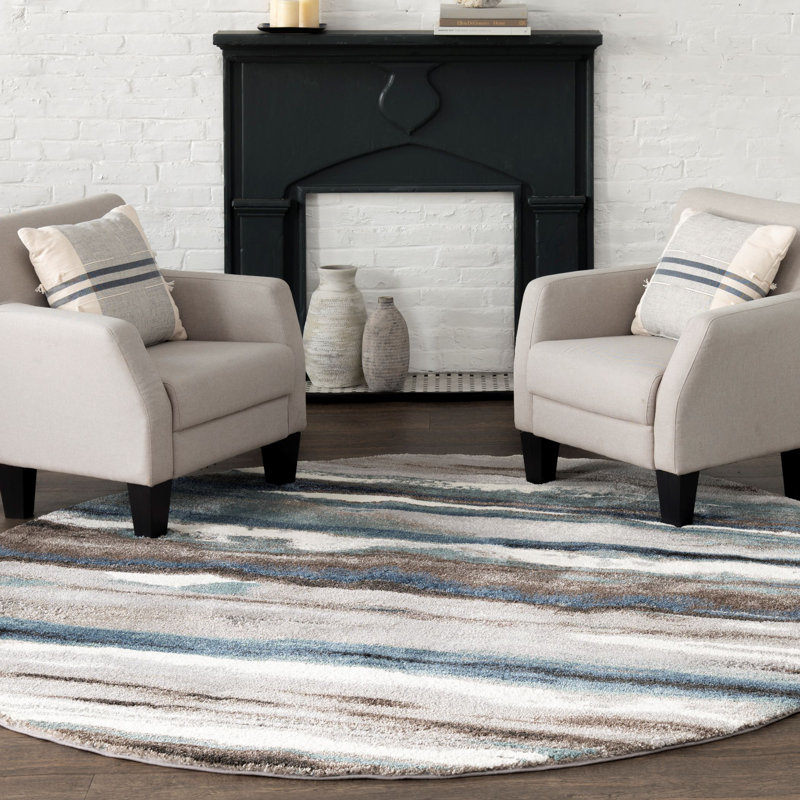 Vakila Abstract Indoor Rug, Round 7'10"