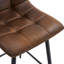 Chaises de bar deux pièces, tissu brun, conception ergonomique confortable, entretoise, pieds en métal noir arrondis, structure stable,