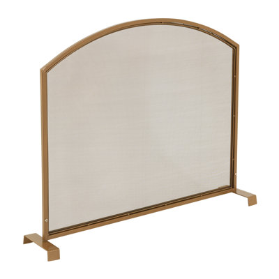 Pare-étincelles autoportantes en métal noir à sommet arqué, 96,5 cm L x 78,7 cm H, pour foyers à bois d'intérieur