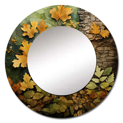 Green Oak Tree Whispers Of History IV - Trees Round Mirror For Wall Decor -  Design Art, MTMIR75627-C23