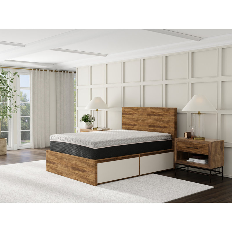 Matelas en cuivre 12 po pour lit simple TG - mousse douce pour plus de confort. 3 po cuivre - couche de confort. 1 po 6 po. Bobines en acier de calibre 13 avec support de bord. Base de 2 po de hauteur. . Gris noir Une bonne nuit. Périmètre