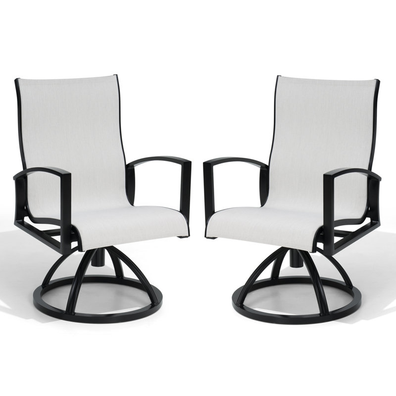Outdoor Dining Aluminum Armchair With Sunbrella, White