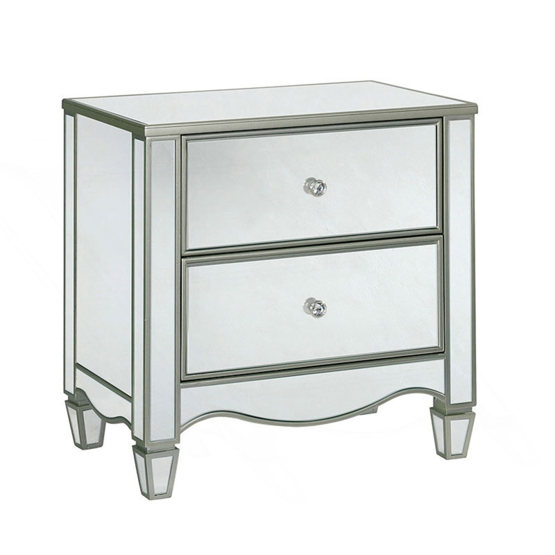 Glam 1Pc Mirror Nightstand