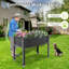 Lit de jardin surélevé galvanisé avec pieds, grande jardinière surélevée sur roulettes avec trous de drainage-1701948675