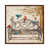 Toile avec cadre en bois brun classique