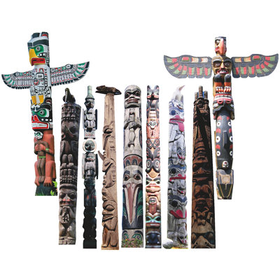 Totem tribal Indigène totem de 9 découpes en carton