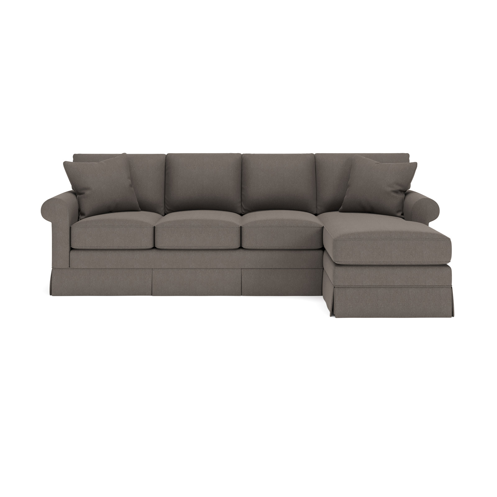 Friedman Sleeper Sectional with Chaise, Drusky Charcoal Sustain® Basketweave, Right Hand Facing
