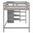 Gray Full Size Loft Bed With Storage And Mounting Facilities - Practical Bedroom Enhancement Built-In Wardrobe Staircase Materials-1286563435