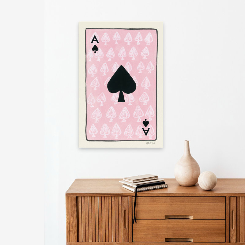 Ace of Spades Art, art abstrait contemporain, H 24 po x l 16 po
