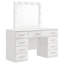 Bureau de coiffeuse 9 tiroirs blanc brillant