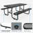 Black 6ft Long Table & Chair Set with Umbrella Hole