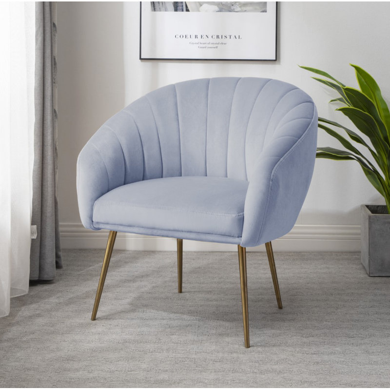 Jaylynn Upholstered Accent Chair, Light Blue