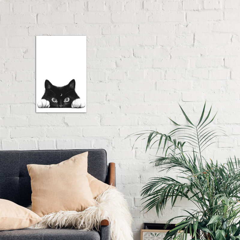 Night Cat - Wrapped Canvas Print, 66.04 cm H x 45.72 cm W x 1.91 cm D