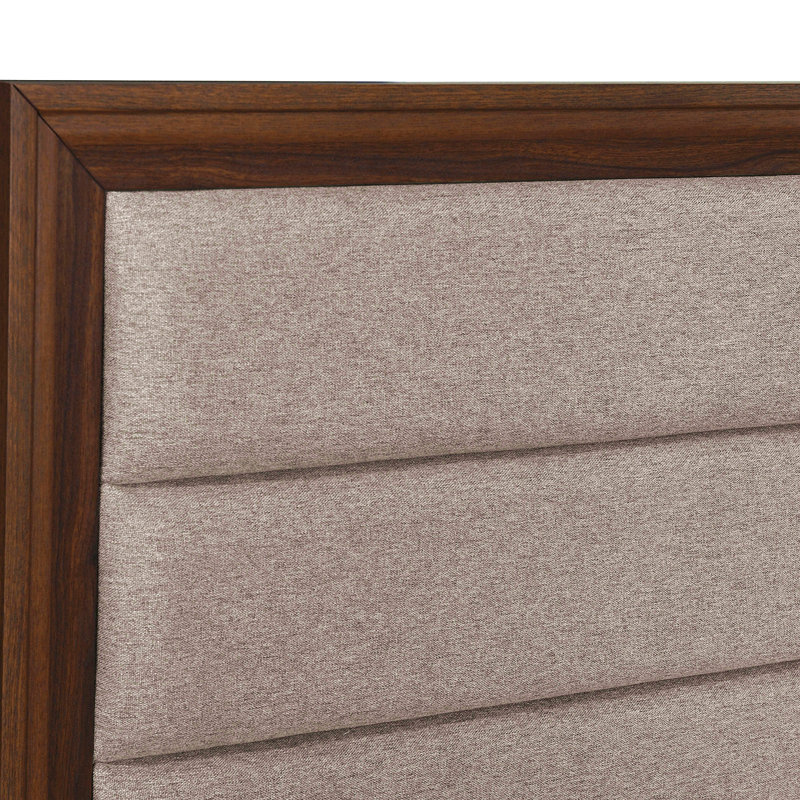 Anza Walnut Upholstered Queen Bed