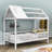 Hadrien Twin Wood House Bed with Fence-370013151