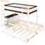 Lit superposé Space Twintwin avec rangement, bureau et lit gigogne simple blanc et noyer, rangement moderne +