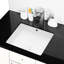 Généreux lavabo encastré rectangulaire en céramique blanche résistant aux acides -
