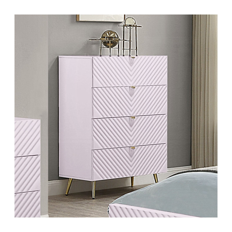 Armoire ACME Gaines, finition rose ultrabrillante