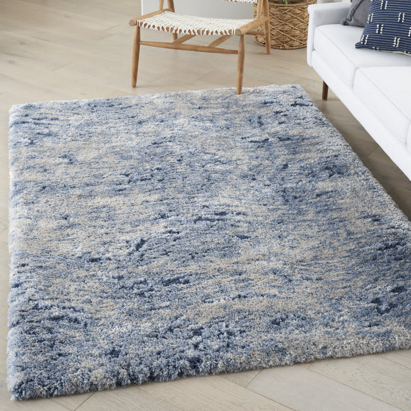 Tapis bleu Modern, Rectangle 4 pi x 6 pi