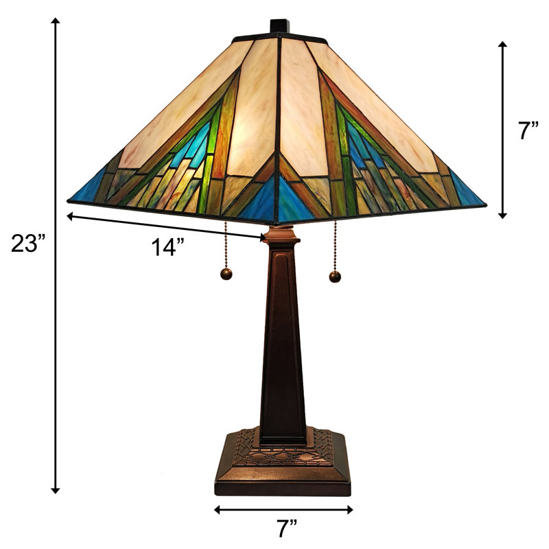 Canizales Metal Table Lamp, Green/Ivory