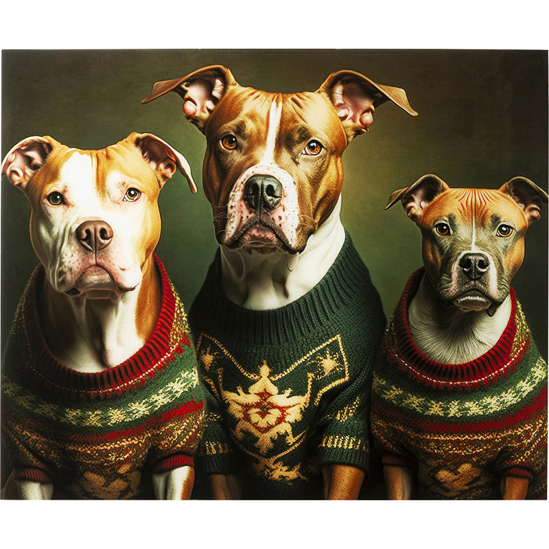 Dog Family Photographic Art Print on Glass