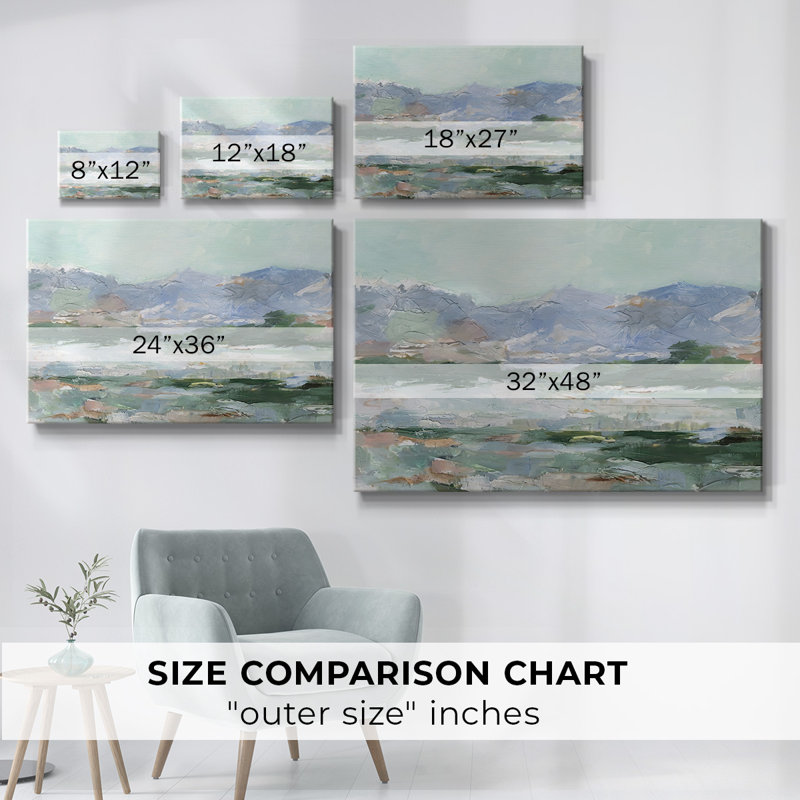 «Pastel Mountain View II», toile tendue avec châssis, H 32 po x l 48 po