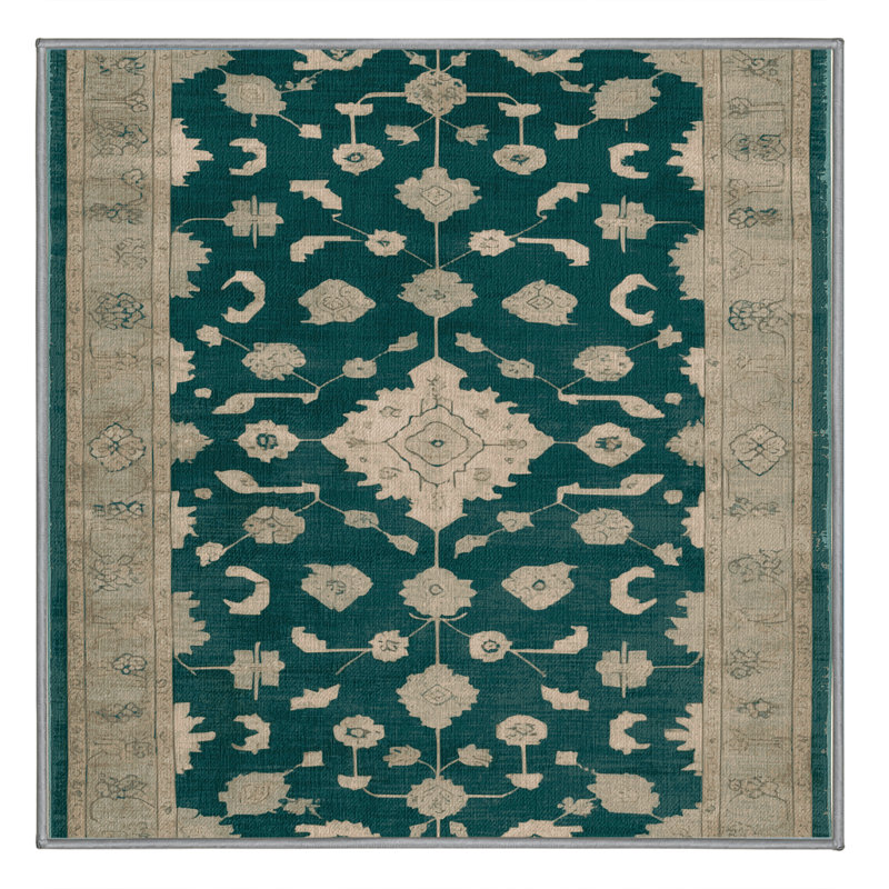 Machine Washable Overdyed Gray Area Rug, Square 8'