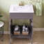 24" Modern Free-Standing Single Grey Bathroom Vanity Set( With Ceramic Sink)