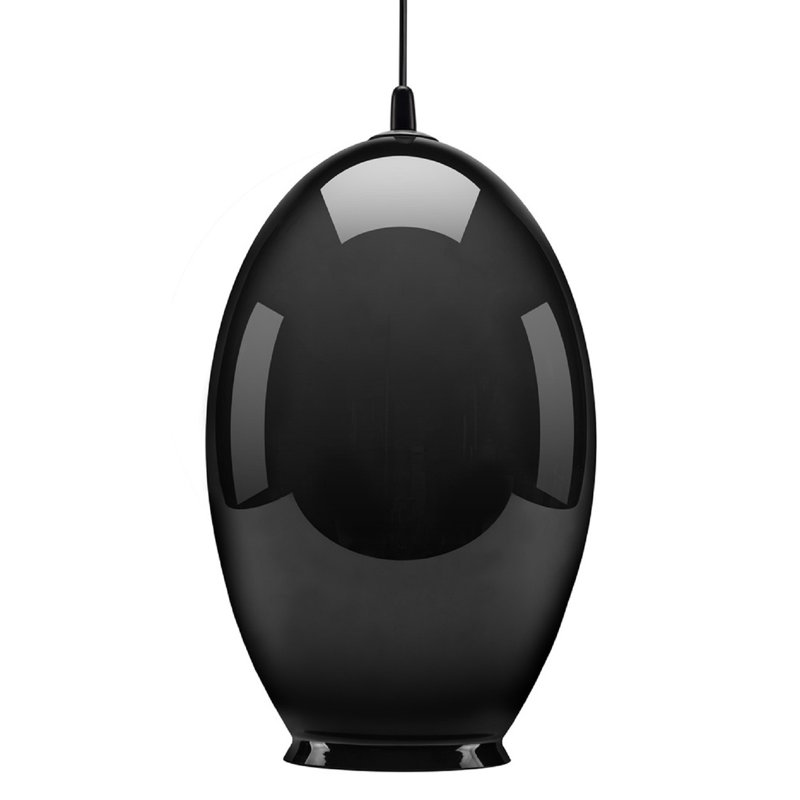 Boatner 1 - Light White Jar Pendant, Gloss Black