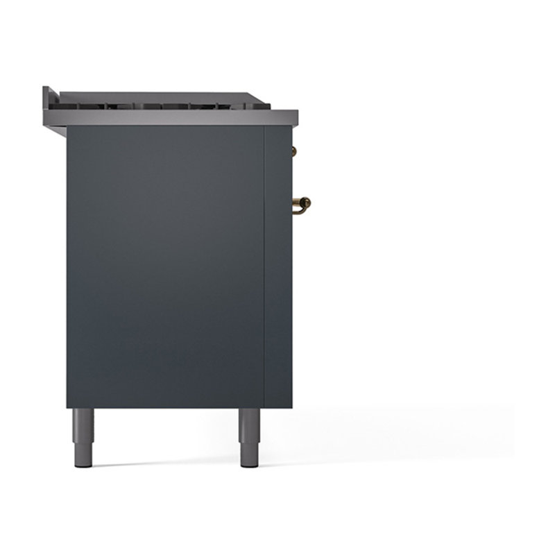 Cuisinière ILVE Nostalgie II Série 60 po à double combustible avec 7 brûleurs scellés, plaque de cuisson, table française (gaz naturel, porte pleine)